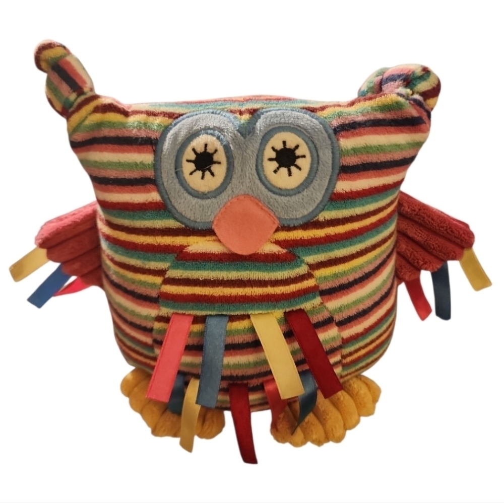 Jellycat Baby Toy Terry Cloth Owl Plush Striped Stuffed Knots Crinkle Wings Soft - Picture 1 of 6